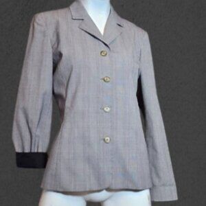 Y2K HAROLD'S Plaid 4 Button Blazer Suit Coat sz S